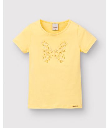 Blusa Menina Bordado Com Lantejoulas Em Algodão - Carinhoso
