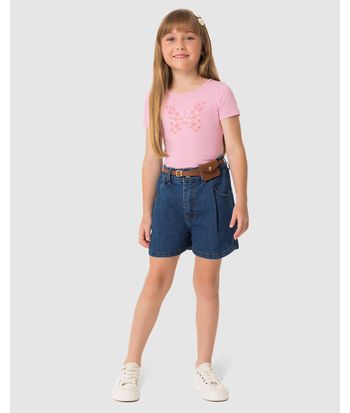 Blusa Menina Bordado Com Lantejoulas Em Algodão - Carinhoso