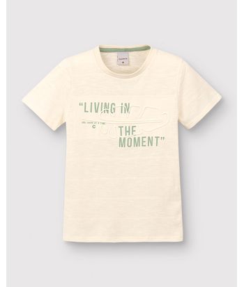 Camiseta Menino Estampa Com Bordado Em Malha Texturizada - Carinhoso