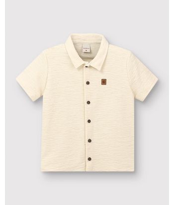 Camisa Menino Manga Curta Em Malha Texturizada - Carinhoso