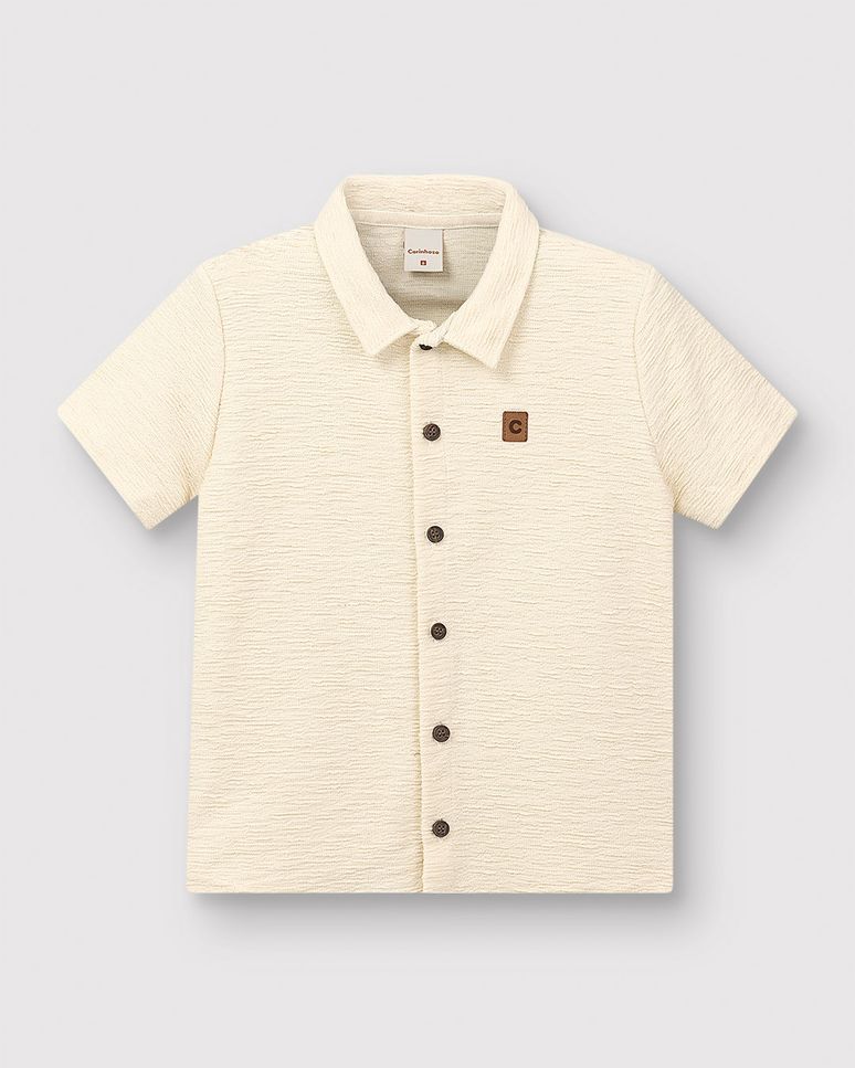 Camisa Menino Manga Curta Em Malha Texturizada - Carinhoso