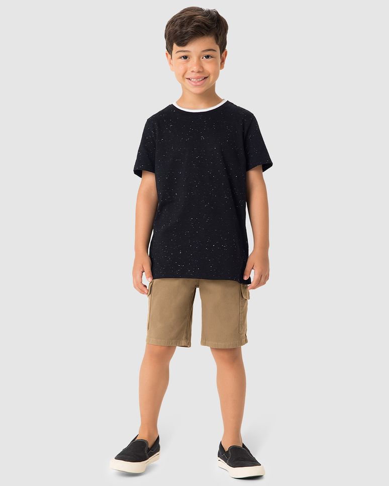 Camiseta Menino Gola Retilínea Em Malha Botonê - Carinhoso