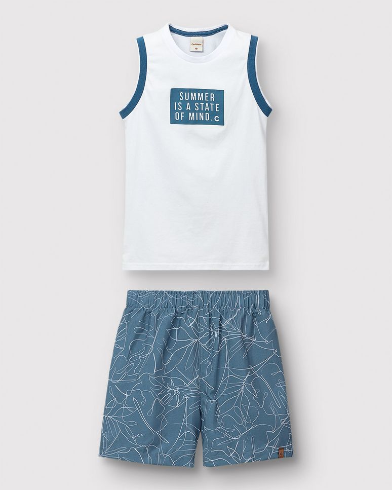 Conjunto Menino Regata Summer Is A State Of Mind Em Algodão - Carinhoso