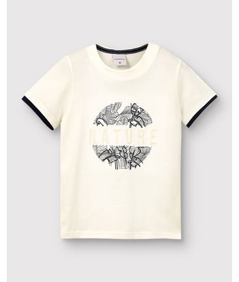 Camiseta Menino Estampa Bordada Nature Em Algodão - Carinhoso