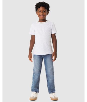 Calça Menino Reta Bolso Funcional Em Jeans Com Elastano - Carinhoso