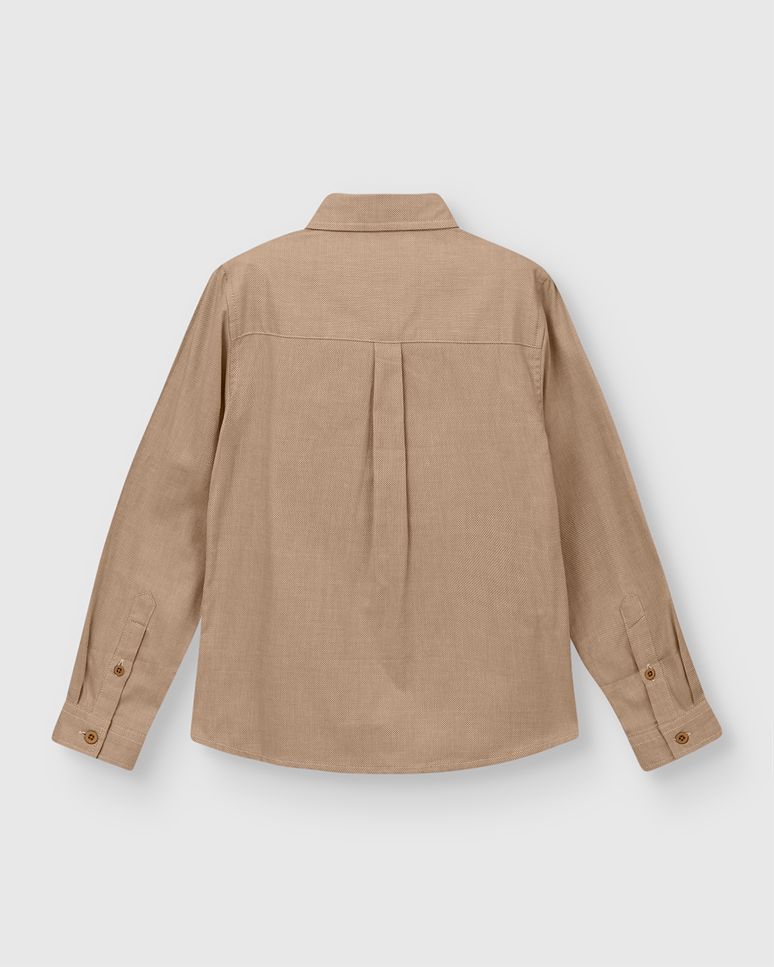 Camisa Menino Tradicional Manga Longa Em Algodão Texturizado Carinhoso