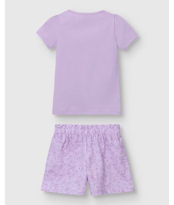 Conjunto Menina Blusa Estampa Bordado Lantejoula Em Algodão - Carinhoso