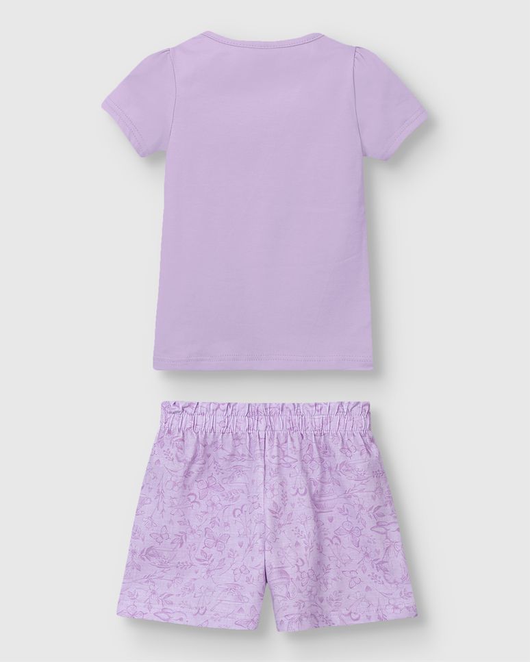 Conjunto Menina Blusa Estampa Bordado Lantejoula Em Algodão - Carinhoso