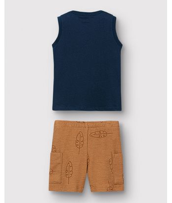 Conjunto Menino Regata Garden Estampa HD Em Algodão - Carinhoso