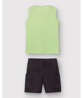 Conjunto Menino Regata Garden Estampa HD Em Algodão - Carinhoso