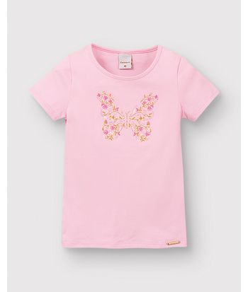 Blusa Menina Bordado Com Lantejoulas Em Algodão - Carinhoso