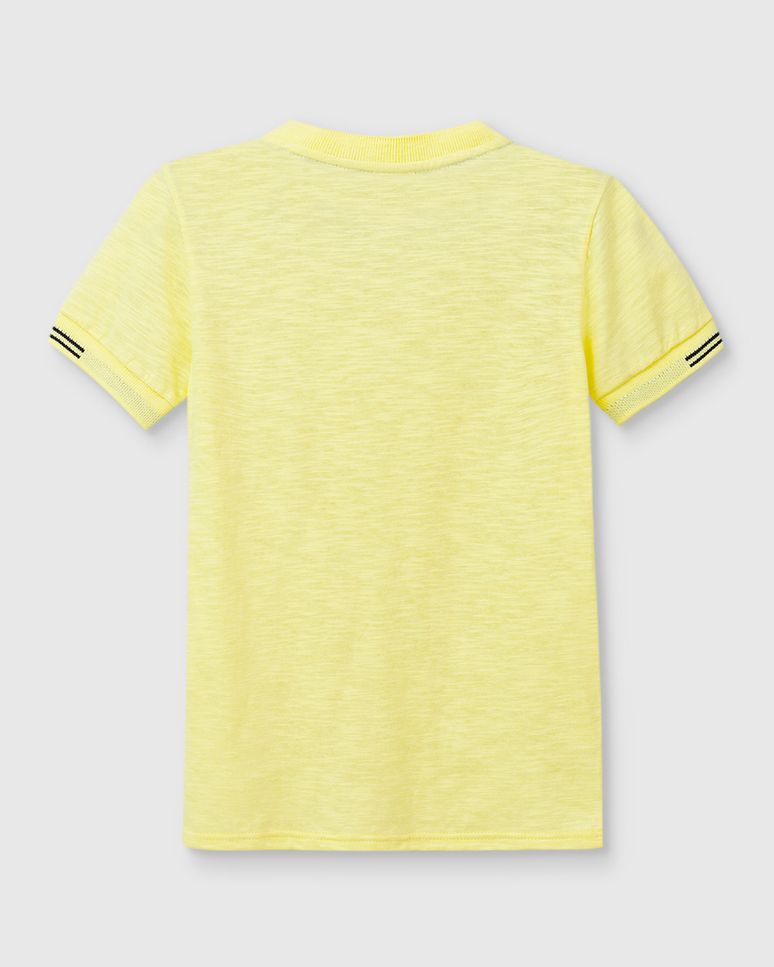 Camiseta Menino Bordado Peitoral Em Malha Rajada - Carinhoso