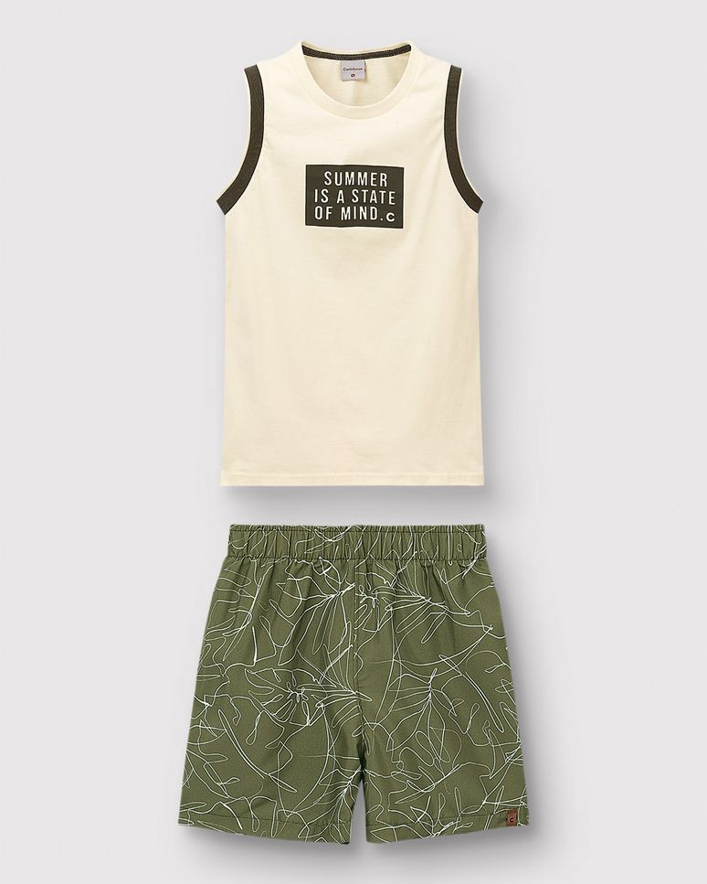 Conjunto Menino Regata Summer Is A State Of Mind Em Algodão - Carinhoso