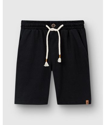 Bermuda Menino Comfort Cadarço Funcional Em Piquet Stretch - Carinhoso