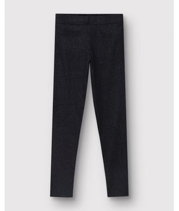Calça Menina Legging Com Glitter Em Algodão - Carinhoso