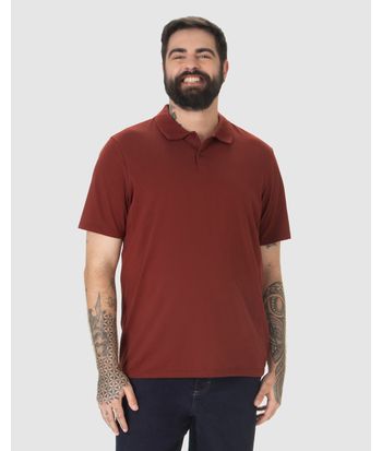 Camisa Polo Básica Masculina Plus Size Em Algodão
