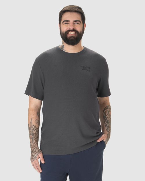 Camiseta Masculina Plus Size Believe In The Future Em Malha Texturizada