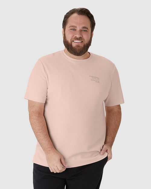Camiseta Masculina Plus Size Believe In The Future Em Malha Texturizada