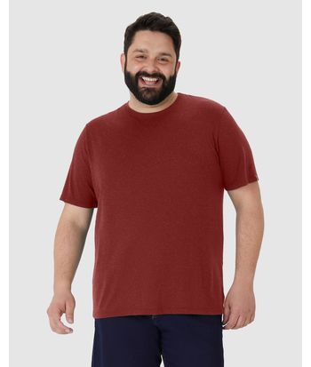 Camiseta Movimento Masculina Plus Size Decote Redondo Em Malha Anti Odor