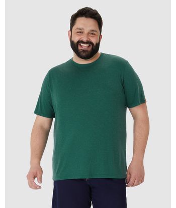 Camiseta Movimento Masculina Plus Size Decote Redondo Em Malha Anti Odor