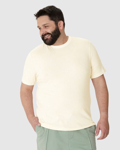 Camiseta Masculina Plus Size Estampa Floral Em Malha Linho