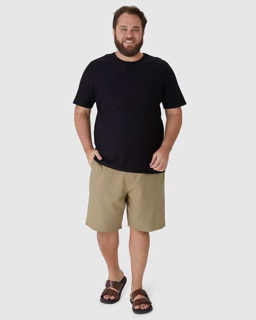 Bermuda Masculina Plus Size Chino Cadarço Funcional Em Linho