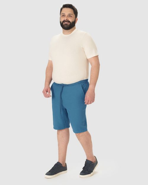 Bermuda Masculina Plus Size Chino Cadarço Funcional Em Linho