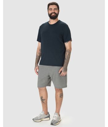 Camiseta Movimento Masculina Plus Size Decote Redondo Em Malha Anti Odor