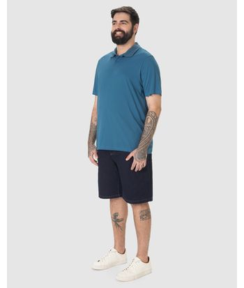 Camisa Polo Básica Masculina Plus Size Em Algodão