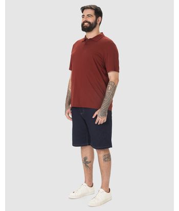 Camisa Polo Básica Masculina Plus Size Em Algodão