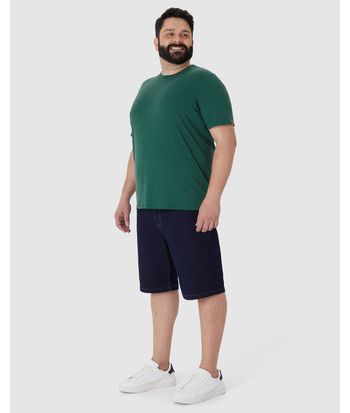 Camiseta Movimento Masculina Plus Size Decote Redondo Em Malha Anti Odor