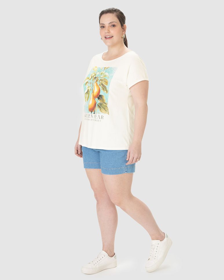 Blusa Feminina Plus Size Golden Pear, Stay Fresh, Stay Sweet Em Algodão