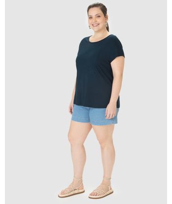 Blusa Feminina Plus Size Estampa Floral Em Algodão