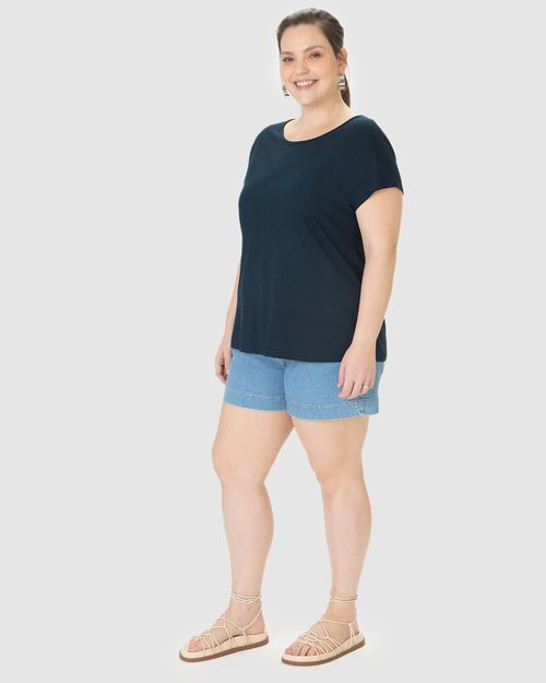 Blusa Feminina Plus Size Estampa Floral Em Algodão