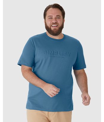 Camiseta Masculina Plus Size Estampa Alto Relevo Simplify Em Algodão