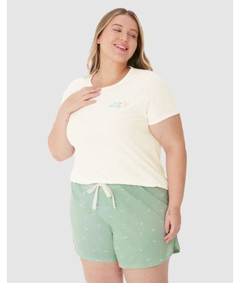 Pijama Feminino Plus Size Enjoy The Day Em Algodão