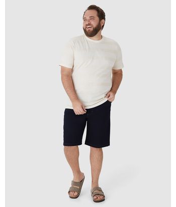 Bermuda Masculina Plus Size Tradicional Cintura Média Em Jeans Stretch