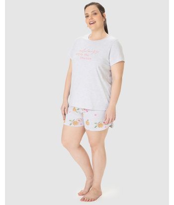 Pijama Feminino Plus Size Always Enjoy The Journey Em Algodão