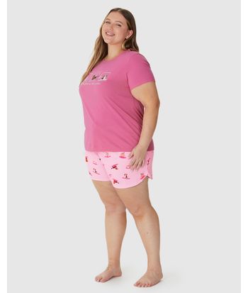 Pijama Feminino Plus Size Let Yourself Be As Free As The Ocean Em Algodão