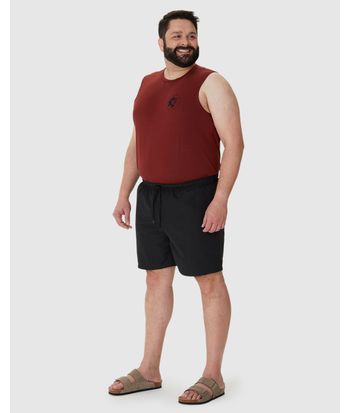 Shorts Masculino Plus Size Cós Com Cadarço Funcional Em Tafetá