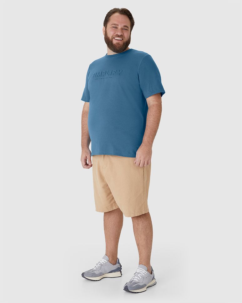 Camiseta Masculina Plus Size Estampa Alto Relevo Simplify Em Algodão