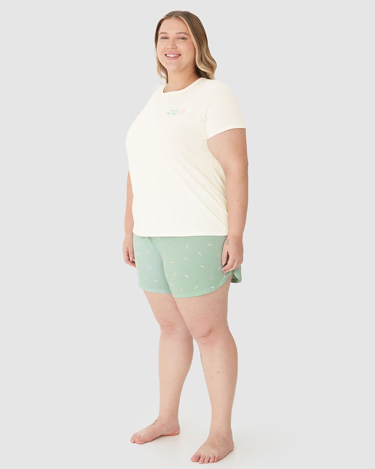 Pijama Feminino Plus Size Enjoy The Day Em Algodão