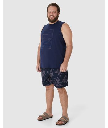 Shorts Masculino Plus Size Cós Com Cadarço Funcional Em Tafetá