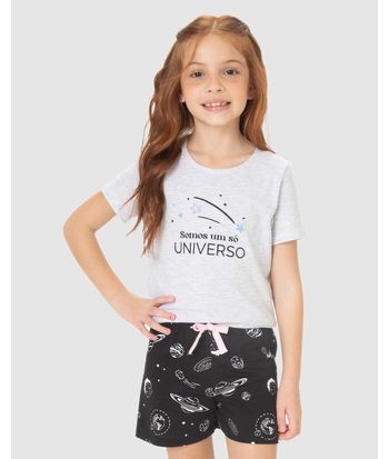Pijama Infantil Menina Somos Um Só Universo Em Algodão Malwee Kids