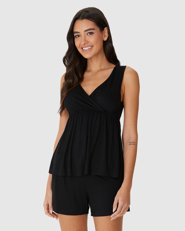 Pijama Curto Feminino Gestante Em Viscose Stretch