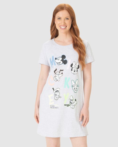 Camisola Feminina Mickey And Friends Em Malha Algodão