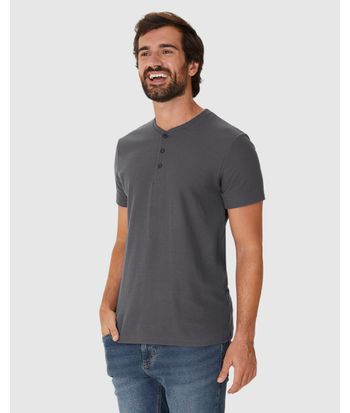Camiseta Masculina Peitilho Frontal Em Malha Texturizada