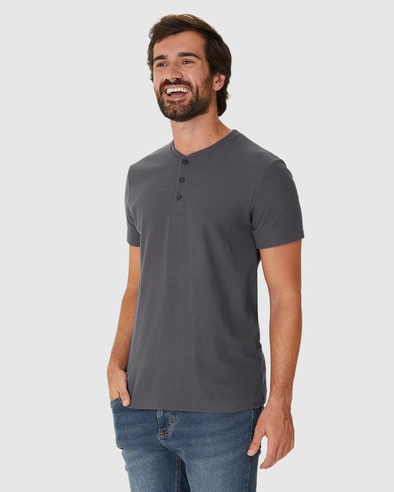Camiseta Masculina Peitilho Frontal Em Malha Texturizada