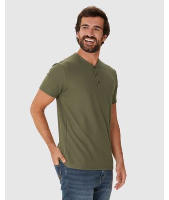 Camiseta Masculina Peitilho Frontal Em Malha Texturizada