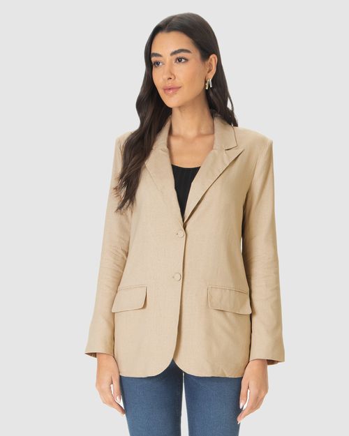 Blazer Feminino Com Bolso Frontal Em Viscolinho